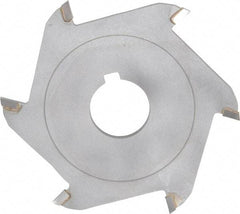 Made in USA - 4" Diam x 3/32" Blade Thickness x 1" Arbor Hole Diam, 6 Tooth Slitting and Slotting Saw - Arbor Connection, Right Hand, Uncoated, Carbide-Tipped, Contains Keyway - Exact Tool & Supply