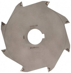Made in USA - 6" Diam x 1/8" Blade Thickness x 1-1/4" Arbor Hole Diam, 8 Tooth Slitting and Slotting Saw - Arbor Connection, Right Hand, Uncoated, Carbide-Tipped, Contains Keyway - Exact Tool & Supply