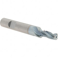Emuge - 5/16-24, 0.26" Cutting Diam, 3 Flute, Solid Carbide Helical Flute Thread Mill - Internal Thread, 0.644" LOC, 2.913" OAL, 10mm Shank Diam - Exact Tool & Supply