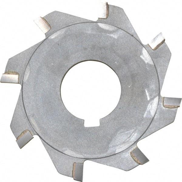 Made in USA - 3" Diam x 1/8" Blade Thickness x 1" Arbor Hole Diam, 8 Tooth Slitting and Slotting Saw - Arbor Connection, Right Hand, Uncoated, Carbide-Tipped, Contains Keyway - Exact Tool & Supply