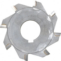 Made in USA - 3" Diam x 1/8" Blade Thickness x 1" Arbor Hole Diam, 8 Tooth Slitting and Slotting Saw - Arbor Connection, Right Hand, Uncoated, Carbide-Tipped, Contains Keyway - Exact Tool & Supply