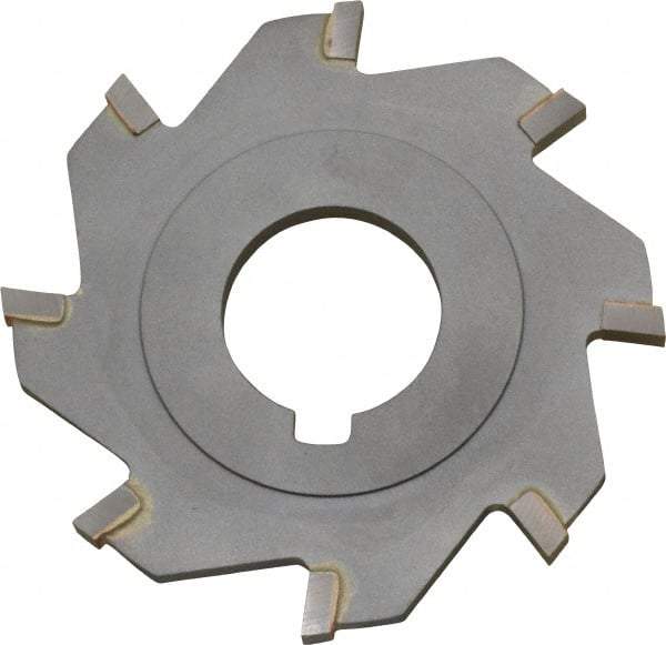 Made in USA - 3" Diam x 3/16" Blade Thickness x 1" Arbor Hole Diam, 8 Tooth Slitting and Slotting Saw - Arbor Connection, Right Hand, Uncoated, Carbide-Tipped, Contains Keyway - Exact Tool & Supply