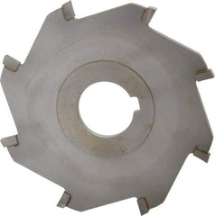 Made in USA - 4" Diam x 3/16" Blade Thickness x 1" Arbor Hole Diam, 8 Tooth Slitting and Slotting Saw - Arbor Connection, Right Hand, Uncoated, Carbide-Tipped, Contains Keyway - Exact Tool & Supply
