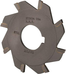 Made in USA - 3" Diam x 1/8" Blade Thickness x 1" Arbor Hole Diam, 8 Tooth Slitting and Slotting Saw - Arbor Connection, Right Hand, Uncoated, Carbide-Tipped, Contains Keyway - Exact Tool & Supply