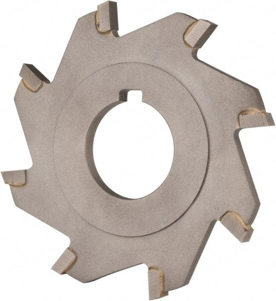 Made in USA - 3" Diam x 3/16" Blade Thickness x 1" Arbor Hole Diam, 8 Tooth Slitting and Slotting Saw - Arbor Connection, Right Hand, Uncoated, Carbide-Tipped, Contains Keyway - Exact Tool & Supply