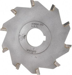Made in USA - 4" Diam x 3/16" Blade Thickness x 1" Arbor Hole Diam, 10 Tooth Slitting and Slotting Saw - Arbor Connection, Right Hand, Uncoated, Carbide-Tipped, Contains Keyway - Exact Tool & Supply