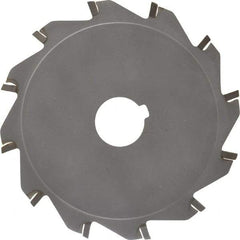 Made in USA - 5" Diam x 1/8" Blade Thickness x 1" Arbor Hole Diam, 12 Tooth Slitting and Slotting Saw - Arbor Connection, Right Hand, Uncoated, Carbide-Tipped, Contains Keyway - Exact Tool & Supply