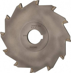 Made in USA - 5" Diam x 3/16" Blade Thickness x 1" Arbor Hole Diam, 12 Tooth Slitting and Slotting Saw - Arbor Connection, Right Hand, Uncoated, Carbide-Tipped, Contains Keyway - Exact Tool & Supply