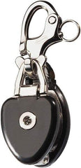 Ronstan - 3, 310 Lbs. Load Limit, Side Release Snatch Block - Single Sheave, 2 Inch Outside Diameter, Fibrous Rope, 5/8 Inch Diameter, Stainless Steel 316, Stainless Finish - Exact Tool & Supply
