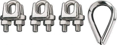 Ronstan - 5/8" Wire Rope Thimble Clip Kit - 316 Stainless Steel, Electropolished - Exact Tool & Supply
