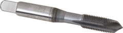 OSG - 3/8-24 UNF, 3 Flute, TiCN Finish, High Speed Steel Spiral Point Tap - Plug Chamfer, Right Hand Thread, 2-15/16" OAL, 1-1/4" Thread Length, 0.381" Shank Diam, 3B Class of Fit - Exact Tool & Supply