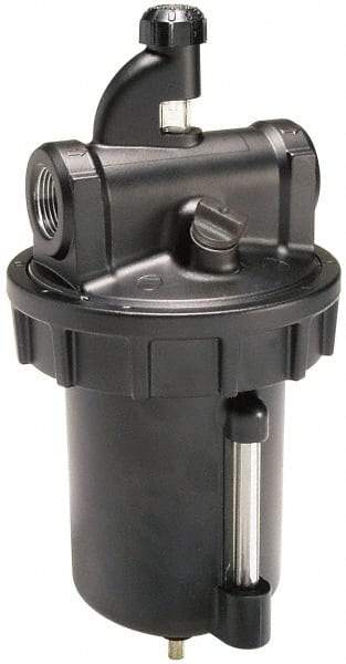 Parker - 3/4 NPT Port, 250 Max psi, Heavy-Duty Lubricator - Zinc Bowl with Sight Glass, Cast Aluminum Body, 325 CFM, 150°F Max, 4.97" Wide x 11.44" High - Exact Tool & Supply