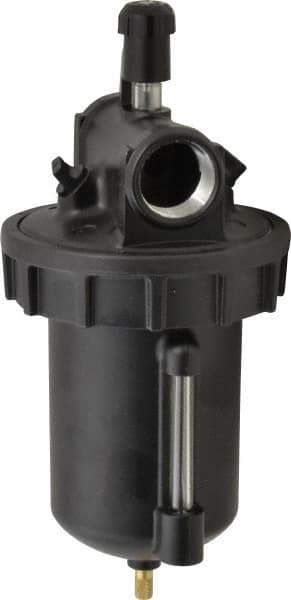Parker - 1 NPT Port, 250 Max psi, Heavy-Duty Lubricator - Zinc Bowl with Sight Glass, Cast Aluminum Body, 350 CFM, 150°F Max, 4.97" Wide x 11.44" High - Exact Tool & Supply