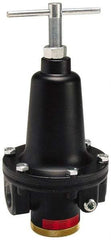 Parker - 1-1/2 NPT Port, 500 CFM, Zinc Heavy-Duty T-Handle Regulator - 2 to 125 psi Range, 300 Max psi Supply Pressure, 1/4" Gauge Port Thread, 4.94" Wide x 10.34" High - Exact Tool & Supply