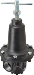Parker - 1 NPT Port, 500 CFM, Zinc Heavy-Duty T-Handle Regulator - 2 to 125 psi Range, 300 Max psi Supply Pressure, 1/4" Gauge Port Thread, 4.38" Wide x 10" High - Exact Tool & Supply