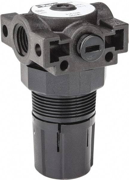 Parker - 1/4 NPT Port, Plastic Miniature Regulator - 0 to 60 psi Range, 150 Max psi Supply Pressure, 1/8" Gauge Port Thread, 1.6" Wide x 3.1" High - Exact Tool & Supply