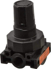 Parker - 1/4 NPT Port, Plastic Miniature Regulator - 0 to 25 psi Range, 150 Max psi Supply Pressure, 1/4" Gauge Port Thread, 2.06" Wide x 3.43" High - Exact Tool & Supply