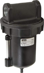 Parker - 3/4" Port, 8.8" High x 4.9" Wide Heavy Duty Filter with Zinc Bowl, Automatic Drain - 220 SCFM, 175 Max psi, 150°F Max Temp, 16 oz Bowl Capacity - Exact Tool & Supply