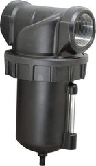 Parker - 1-1/2" Port, 9.45" High x 4.9" Wide Heavy Duty Filter with Zinc Bowl, Automatic Drain - 450 SCFM, 250 Max psi, 150°F Max Temp, 16 oz Bowl Capacity - Exact Tool & Supply