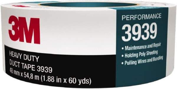 3M - 1" x 60 Yds Silver Duct Tape - 9 mil, Rubber Adhesive - Exact Tool & Supply