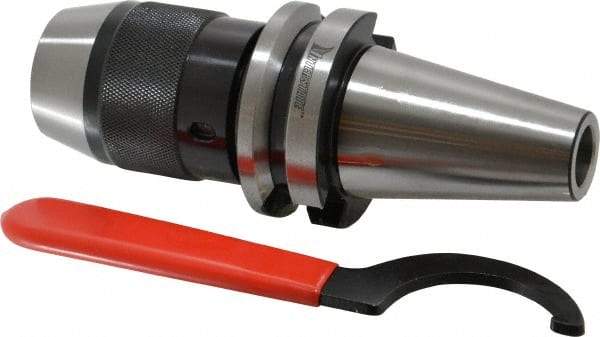Interstate - BT40, 0 to 1/2" Capacity, Integral Shank Drill Chuck - Keyless, Taper Shank - Exact Tool & Supply