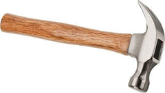 Stanley - 13/16 Lb Head, Curved Claw Nail Hammer - 13-1/2" OAL, High Carbon Steel Head, 1-3/16" Face Diam, Smooth Face, Wood Handle - Exact Tool & Supply