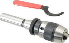 Interstate - R8, 1/64 to 1/2" Capacity, Integral Shank Drill Chuck - Keyless, Taper Shank, 50.5mm Sleeve Diam - Exact Tool & Supply
