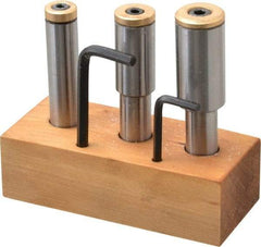 Interstate - 1/2 Inch Shank Diameter, 1/4 and 1/2 Inch Cutter Hole Diameter, Straight Shank Circular Saw Arbor - 1/2 Inch Shank Diameter, 1/2, 5/8, 3/4 Inch Head Diameter, Includes Wrench - Exact Tool & Supply