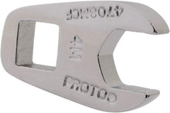 Proto - 8mm 1/4" Drive Chrome Crowfoot Wrench - 21/32" Head Diam x 0.218" Head Thickness, 0.98" OAL - Exact Tool & Supply