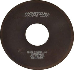 Norton - 4" Diam x 1-1/4" Hole x 0.02" Thick, 320 Grit Surface Grinding Wheel - Diamond, Type 1A1, Extra Fine Grade, Resinoid Bond - Exact Tool & Supply