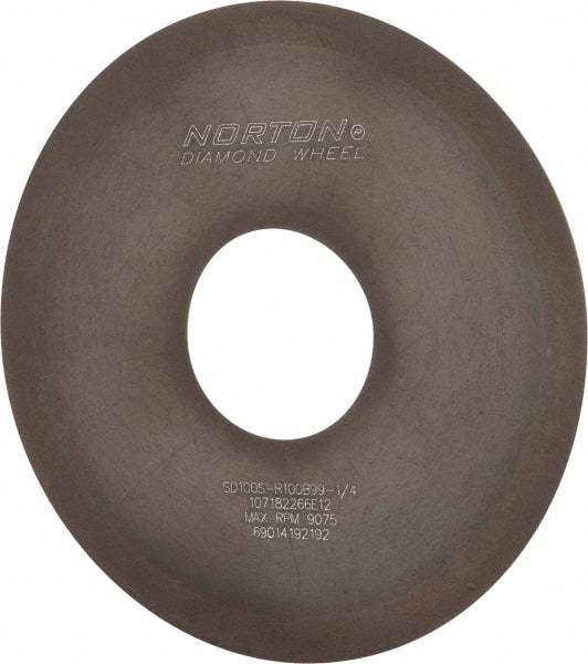 Norton - 4" Diam x 1-1/4" Hole x 1/32" Thick, 100 Grit Surface Grinding Wheel - Diamond, Type 1A1, Fine Grade, Resinoid Bond - Exact Tool & Supply