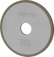 Norton - 6" Diam x 1-1/4" Hole x 1/4" Thick, 100 Grit Surface Grinding Wheel - Diamond, Type 1A1, Fine Grade, Resinoid Bond - Exact Tool & Supply