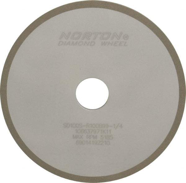 Norton - 7" Diam x 1-1/4" Hole x 1/4" Thick, 100 Grit Surface Grinding Wheel - Diamond, Type 1A1, Fine Grade, Resinoid Bond - Exact Tool & Supply