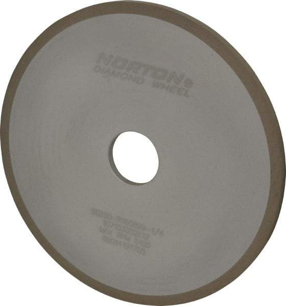 Norton - 7" Diam x 1-1/4" Hole x 1/4" Thick, 220 Grit Surface Grinding Wheel - Diamond, Type 1A1, Very Fine Grade, Resinoid Bond - Exact Tool & Supply