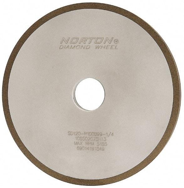 Norton - 7" Diam x 1-1/4" Hole x 3/8" Thick, 120 Grit Surface Grinding Wheel - Diamond, Type 1A1, Fine Grade, Resinoid Bond - Exact Tool & Supply