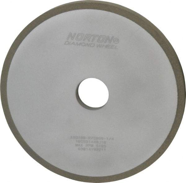 Norton - 7" Diam x 1-1/4" Hole x 1/2" Thick, 100 Grit Surface Grinding Wheel - Diamond, Type 1A1, Fine Grade, Resinoid Bond - Exact Tool & Supply