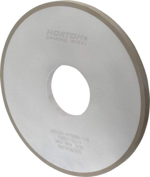 Norton - 10" Diam x 3" Hole x 1/2" Thick, 120 Grit Surface Grinding Wheel - Diamond, Type 1A1, Fine Grade, Resinoid Bond - Exact Tool & Supply