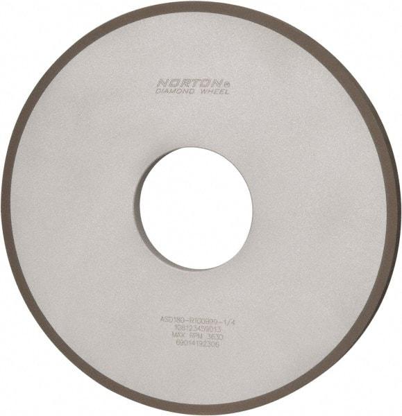 Norton - 10" Diam x 3" Hole x 1/2" Thick, 180 Grit Surface Grinding Wheel - Diamond, Type 1A1, Very Fine Grade, Resinoid Bond - Exact Tool & Supply