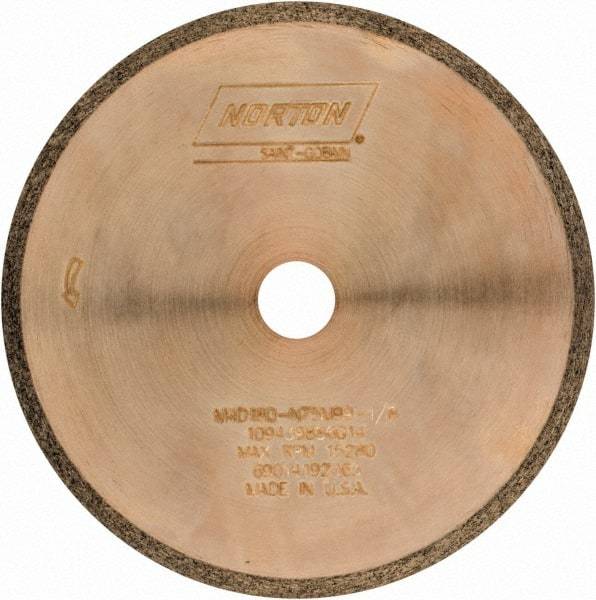 Norton - 4" Diam x 1/2" Hole, 180 Grit Surface Grinding Wheel - Diamond, Type 1A1R, Medium Grade - Exact Tool & Supply