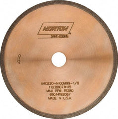 Norton - 4" Diam x 1/2" Hole, 220 Grit Surface Grinding Wheel - Diamond, Type 1A1R, Fine Grade - Exact Tool & Supply