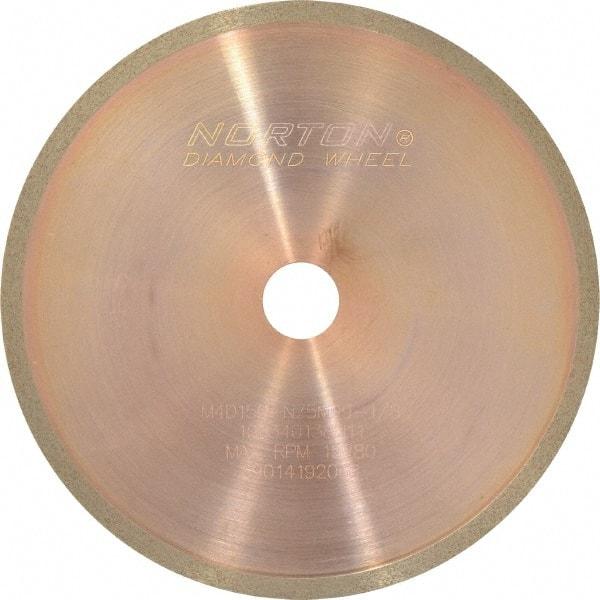 Norton - 4" Diam x 1/2" Hole, 150 Grit Surface Grinding Wheel - Diamond, Type 1A1R, Medium Grade - Exact Tool & Supply