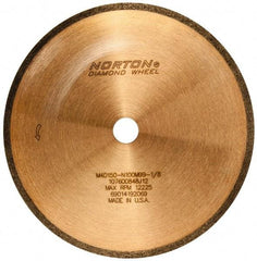Norton - 5" Diam x 1/2" Hole, 150 Grit Surface Grinding Wheel - Diamond, Type 1A1R, Medium Grade - Exact Tool & Supply