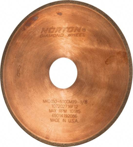 Norton - 6" Diam x 1-1/4" Hole, 150 Grit Surface Grinding Wheel - Diamond, Type 1A1R, Medium Grade - Exact Tool & Supply