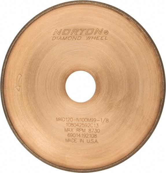Norton - 7" Diam x 1-1/4" Hole, 120 Grit Surface Grinding Wheel - Diamond, Type 1A1R, Coarse Grade - Exact Tool & Supply