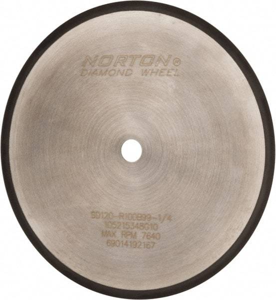 Norton - 8" Diam x 5/8" Hole, 120 Grit Surface Grinding Wheel - Diamond, Type 1A1R, Coarse Grade - Exact Tool & Supply