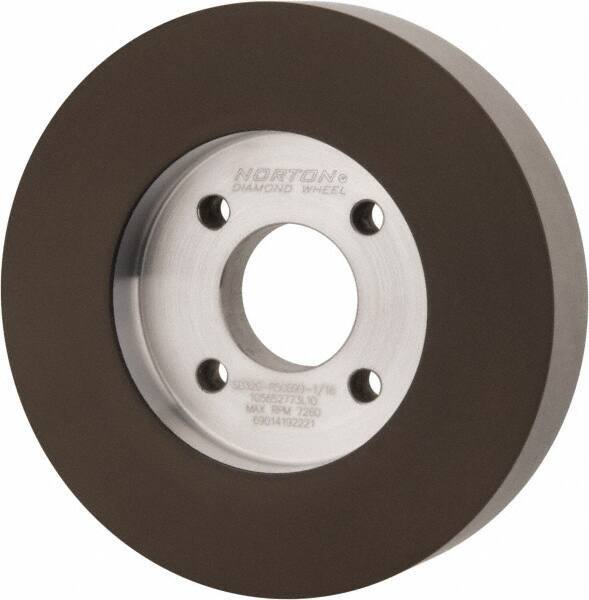 Norton - 5" Diam, 1-1/4" Hole Size, 1" Overall Thickness, 320 Grit, Type 6 Tool & Cutter Grinding Wheel - Extra Fine Grade, Diamond, Resinoid Bond - Exact Tool & Supply