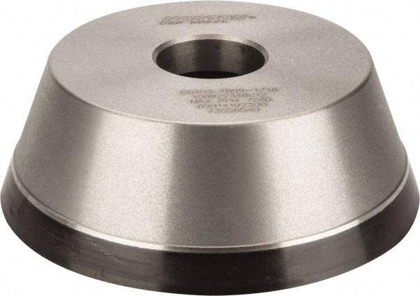 Norton - 5" Diam, 1-1/4" Hole Size, 1-3/4" Overall Thickness, 150 Grit, Type 11 Tool & Cutter Grinding Wheel - Very Fine Grade, CBN, Resinoid Bond - Exact Tool & Supply