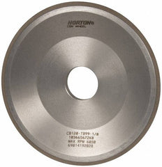 Norton - 6" Diam, 1-1/4" Hole Size, 3/4" Overall Thickness, 120 Grit, Type 12 Tool & Cutter Grinding Wheel - Fine Grade, CBN, Resinoid Bond - Exact Tool & Supply