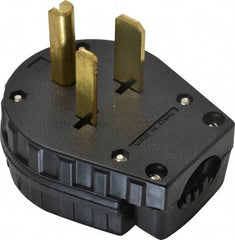 Pass & Seymour - 250 VAC, 30, 50 Amp, 6-30P NEMA, Angled, Ungrounded, Specification Grade Plug - 2 Pole, 3 Wire, Black - Exact Tool & Supply