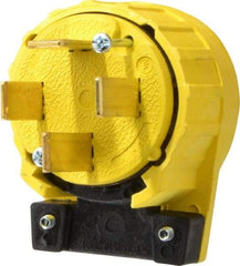 Pass & Seymour - 120/208 VAC, 60 Amp, 18-60P NEMA, Angled, Ungrounded, Specification Grade Plug - 4 Pole, 4 Wire, Yellow - Exact Tool & Supply